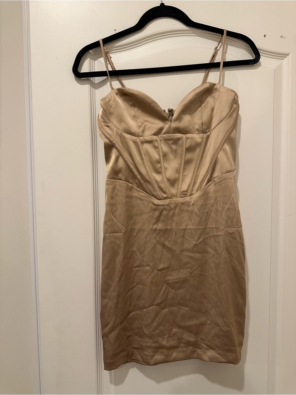 Scarlett Nude Satin Corset Mini Dress